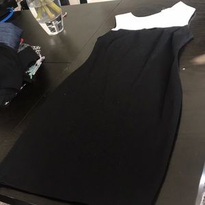 Black dress with white top